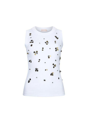 top con applicazioni WA6490J4822 P9369 LIU JO WHITE 