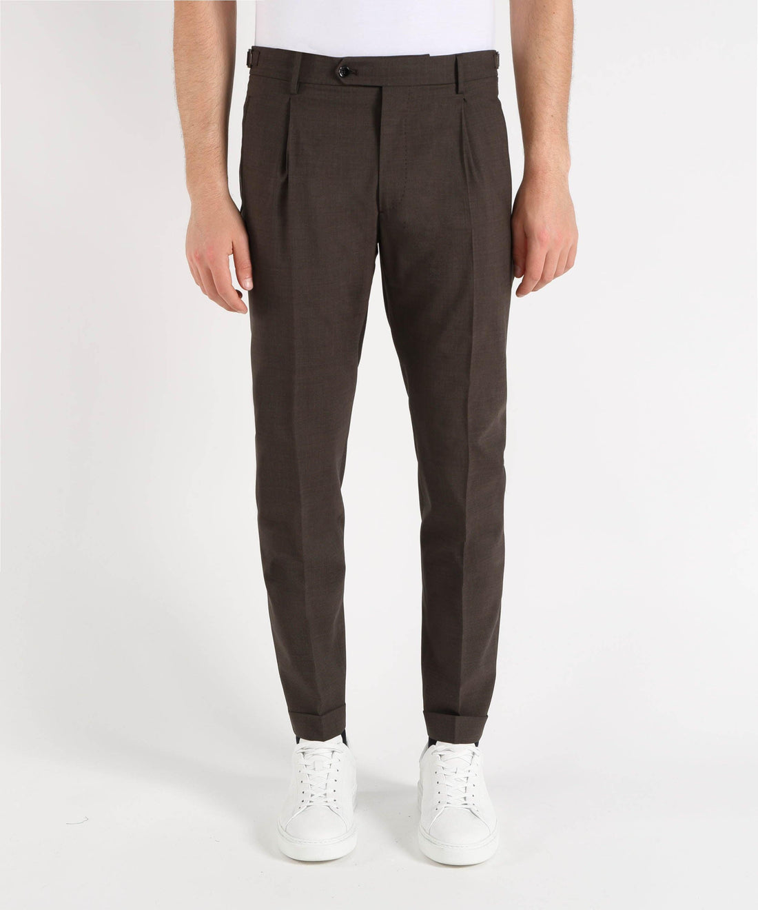 Pantalone classico con pinces RETROMZ1460 BROWN BERWICH 