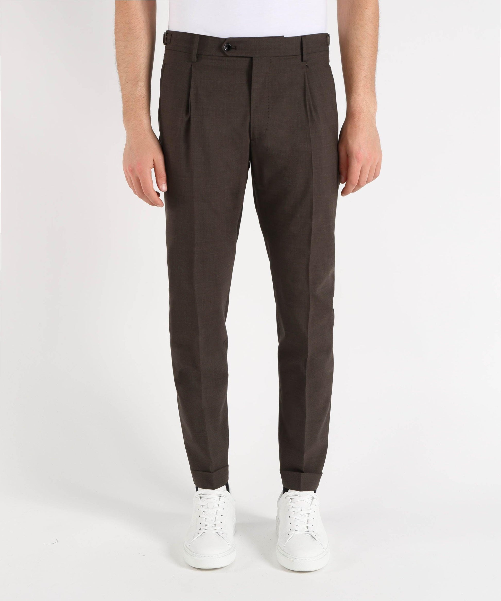 Pantalone classico con pinces RETROMZ1460 BROWN BERWICH 