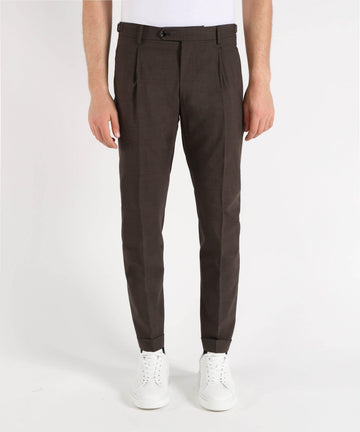 Pantalone classico con pinces RETROMZ1460 BROWN BERWICH 