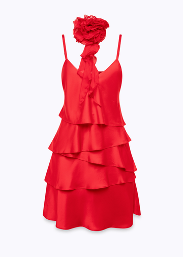 abito in raso a balze RA6007T448A 81663 Blugirl 