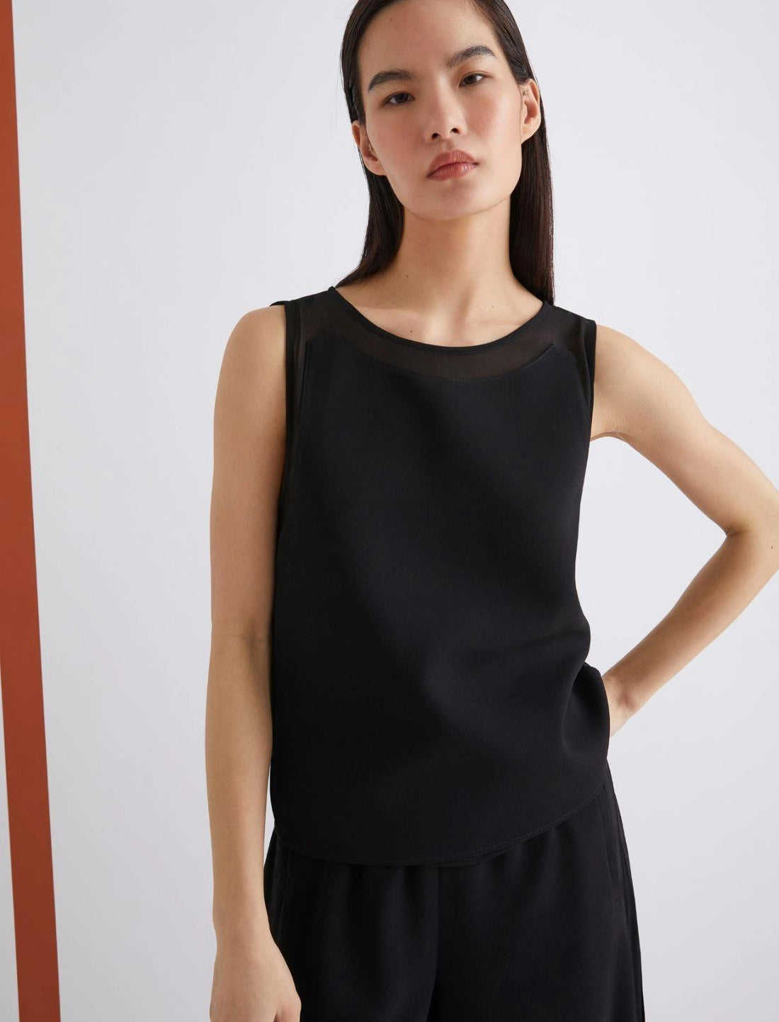 top smanicato in envers satin GARDEN 002 MARella ART. 365 