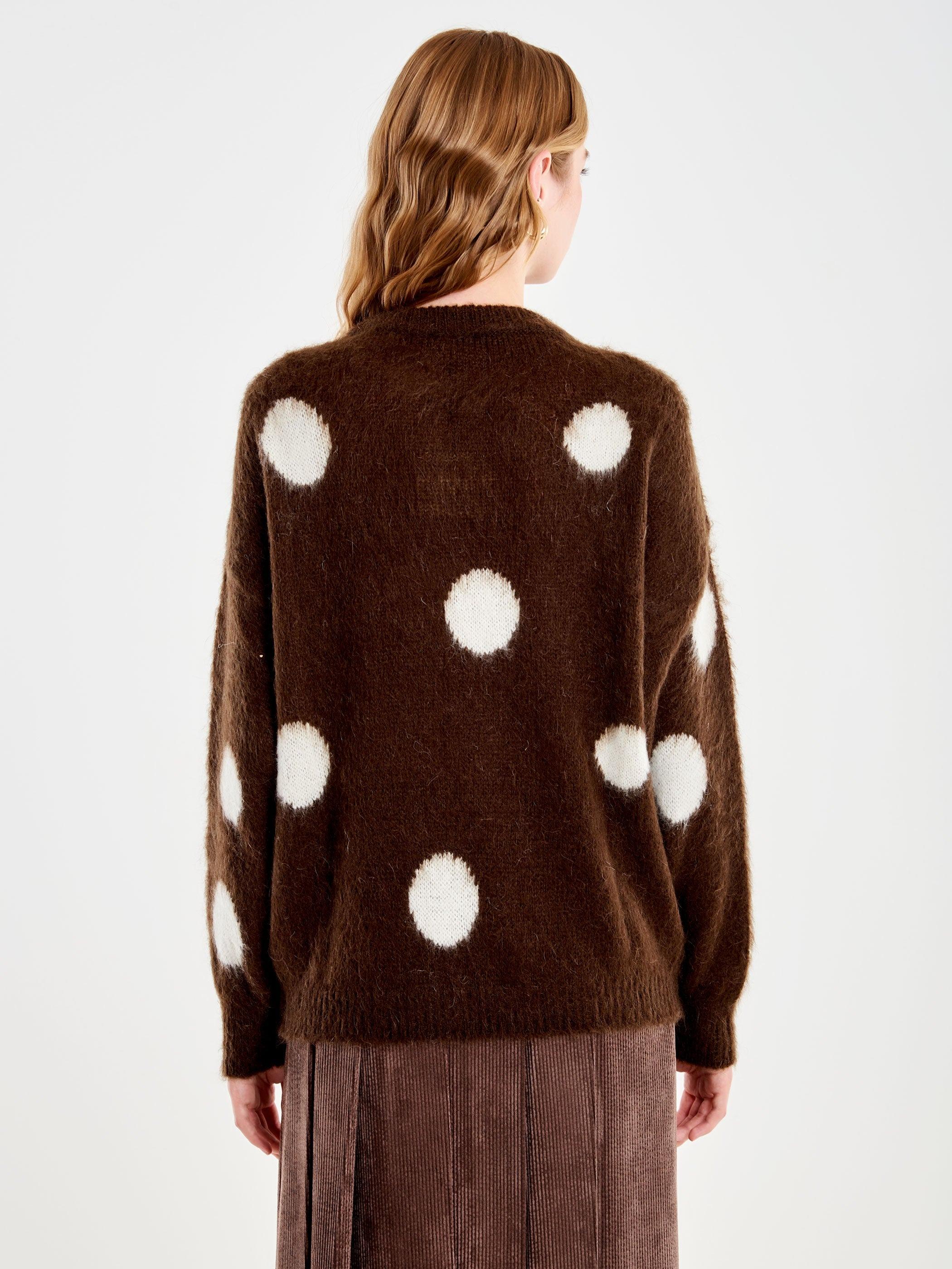 pullover in mohair a pois 55187F MORO VICOLO 