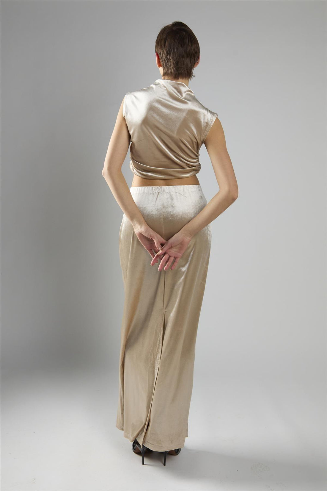 gonna lunga in velluto KA7384 OYSTE GLAMOROUS 