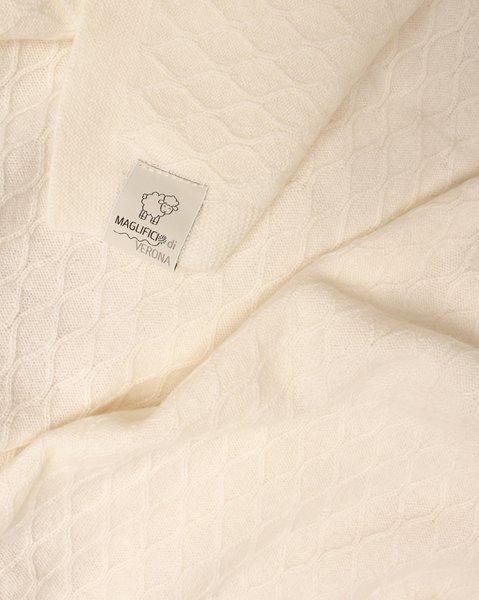 copertina da culla in puro cashmere 055417 C927 BIANCO MAGLIFICIO DI VERONA 