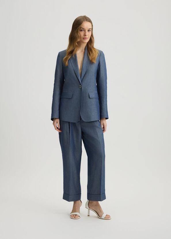 pantalone in misto lino WA5132T4818 09481 liU JO 