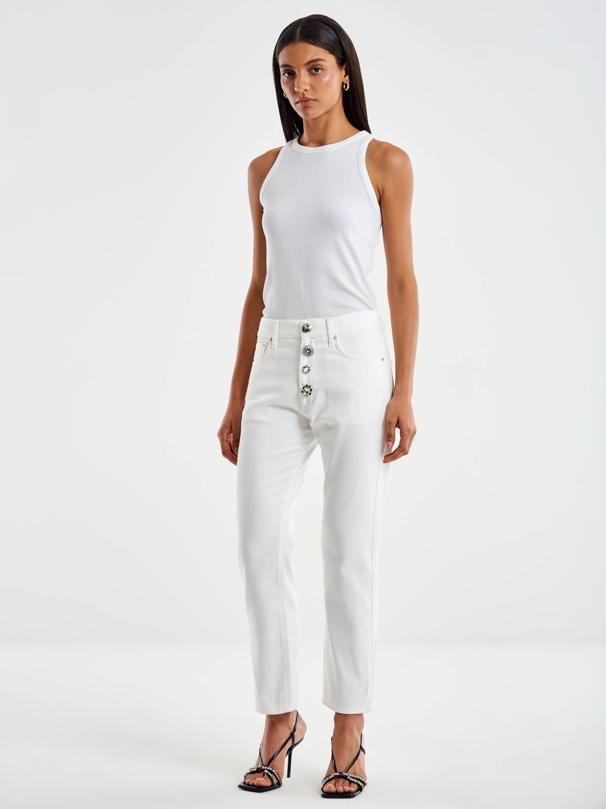 jeans zoe bottoni DD5100 BIANCO VICOLO 