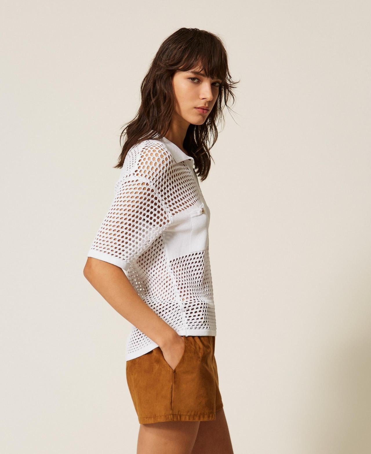maglia a polo con punto a rete 261AP3033 00526 TWINSET ACTITUDE 