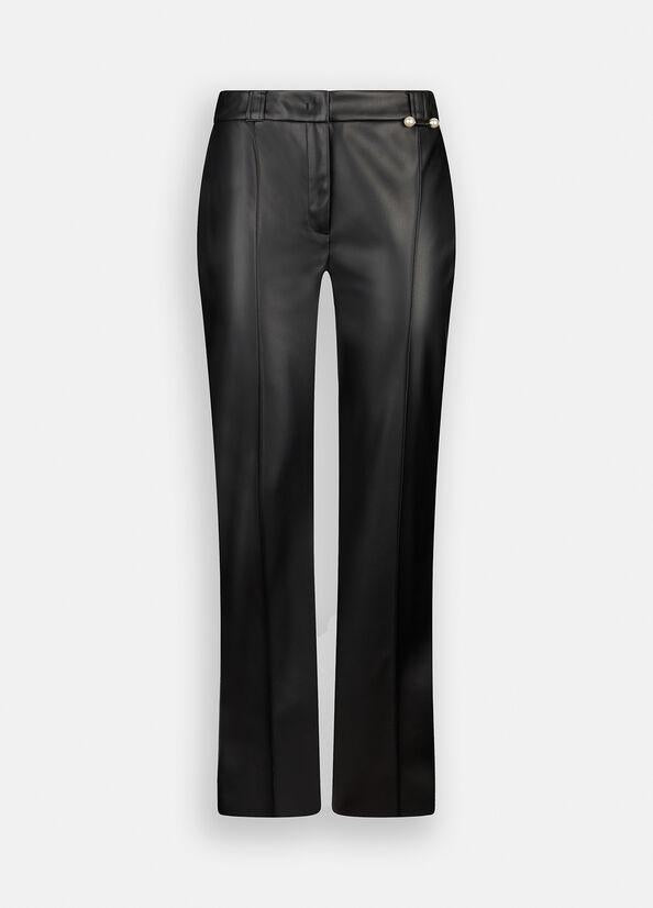pantalone in tessuto spalmato CF5016E0624 22222 LIU JO BLACK 