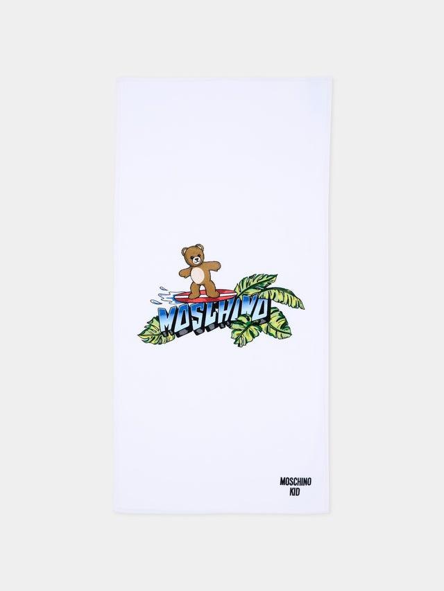 telo mare con logo HTX01B LGA24 10101 MOSCHINO KIDS 