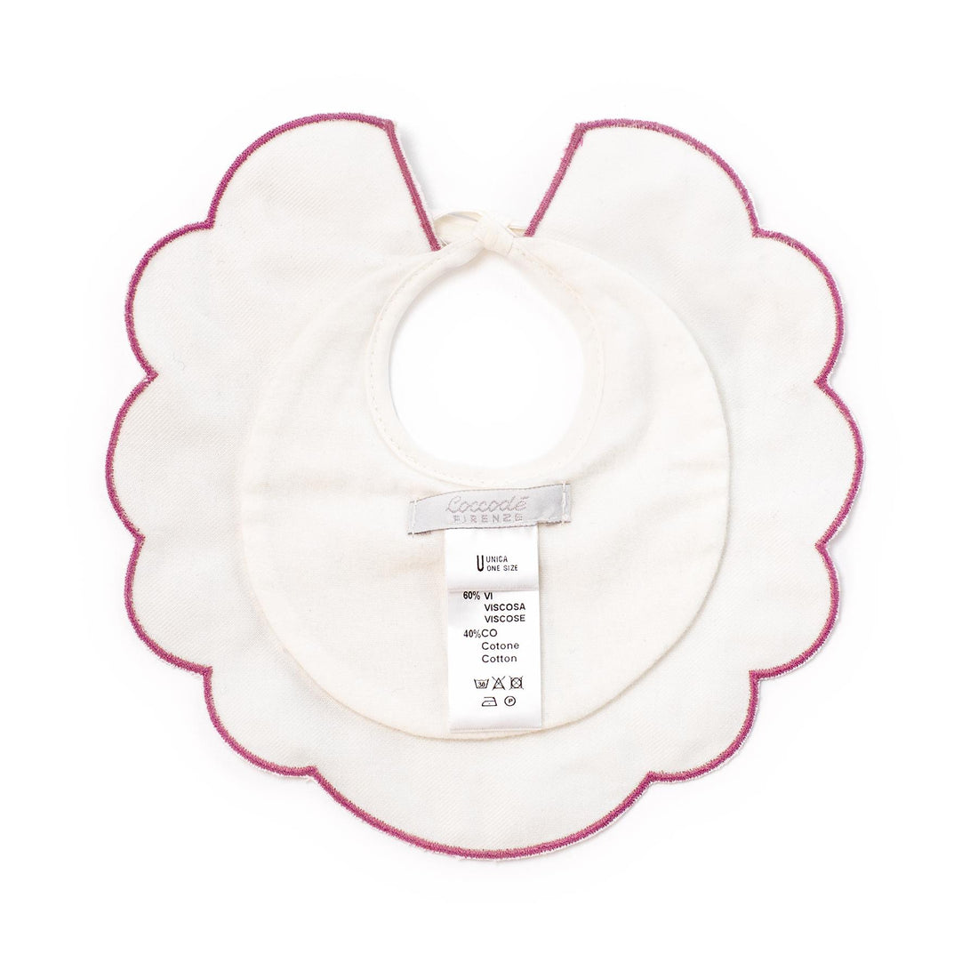 bavetta con ricamo e fiocco C62609 PANNA/G ROSE COCCODE' 