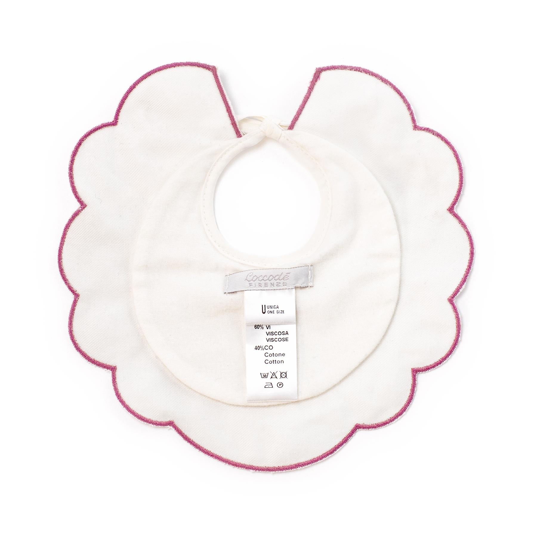 bavetta con ricamo e fiocco C62609 PANNA/G ROSE COCCODE' 