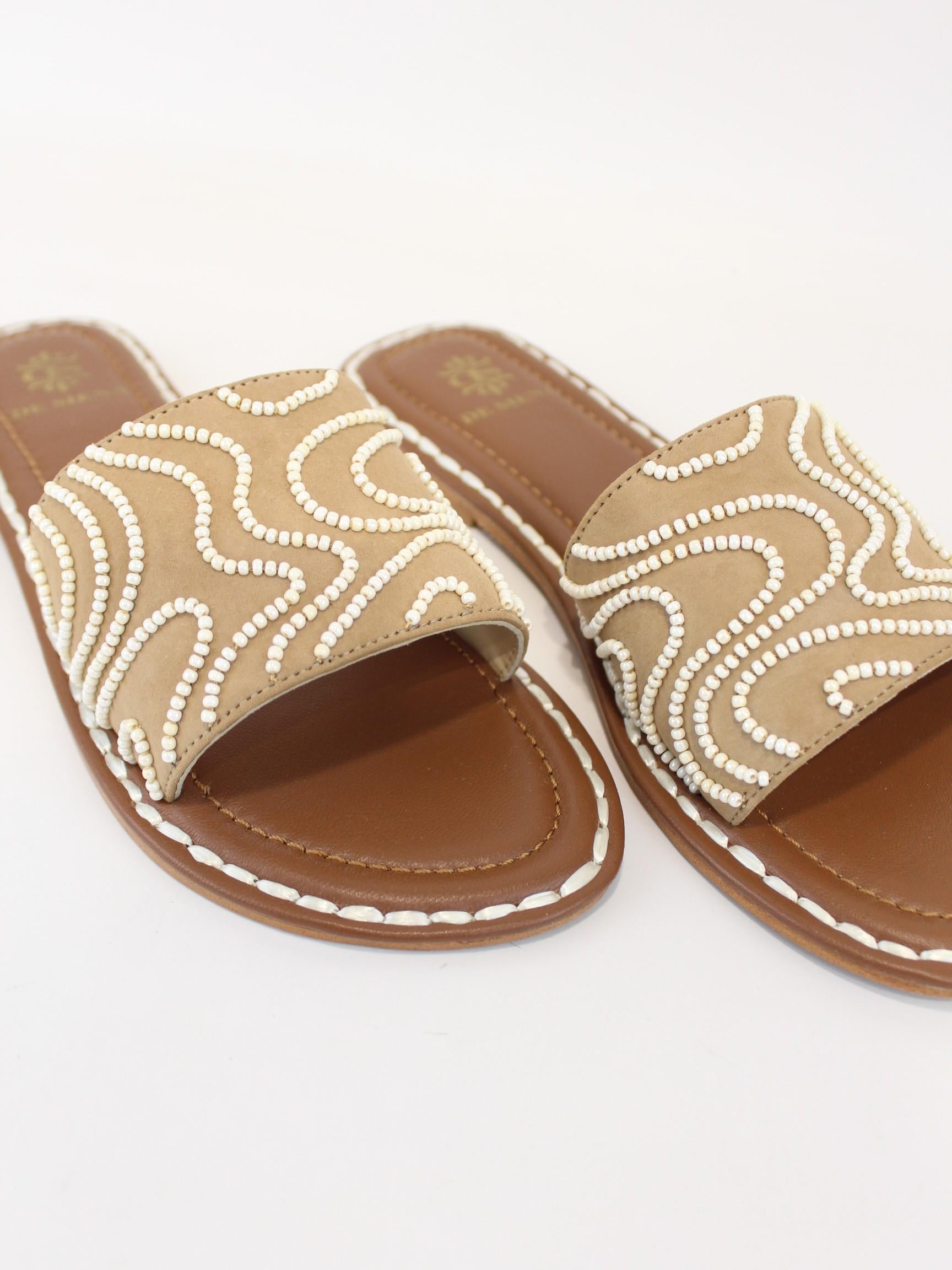 sandalo mina con perline MINA BEIGE DE SIENA 