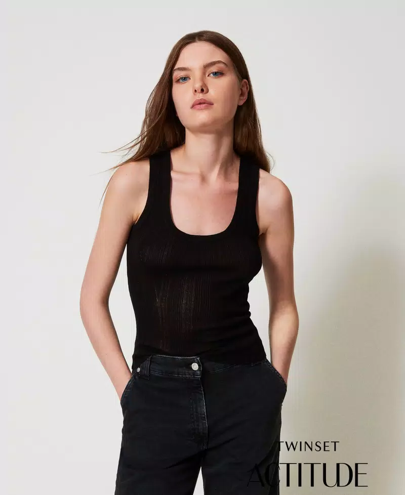 Top in maglia 251AP3031 00006 TWINSET ACTITUDE 