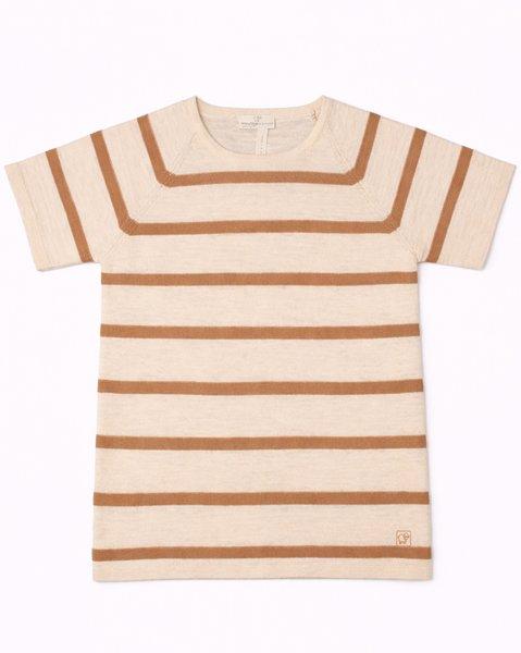 t-shirt a righe 015538 ECRU-BISCOTTO MAGLIFICIO DI VERONA 