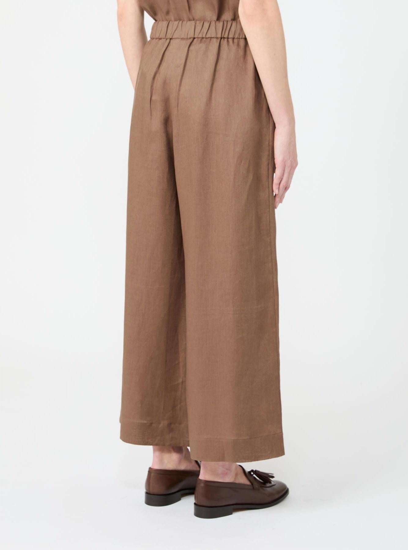 pantalone in tela di lino MMLCANNETI 008 MAXMARA 