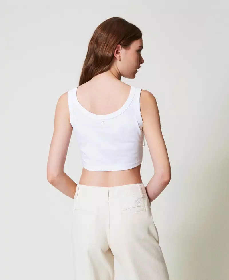 top cropped con applicazioni 251AP2222 00840 TWINSET ACTITUDE 