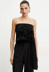 MARella top in satin tecnico Nero