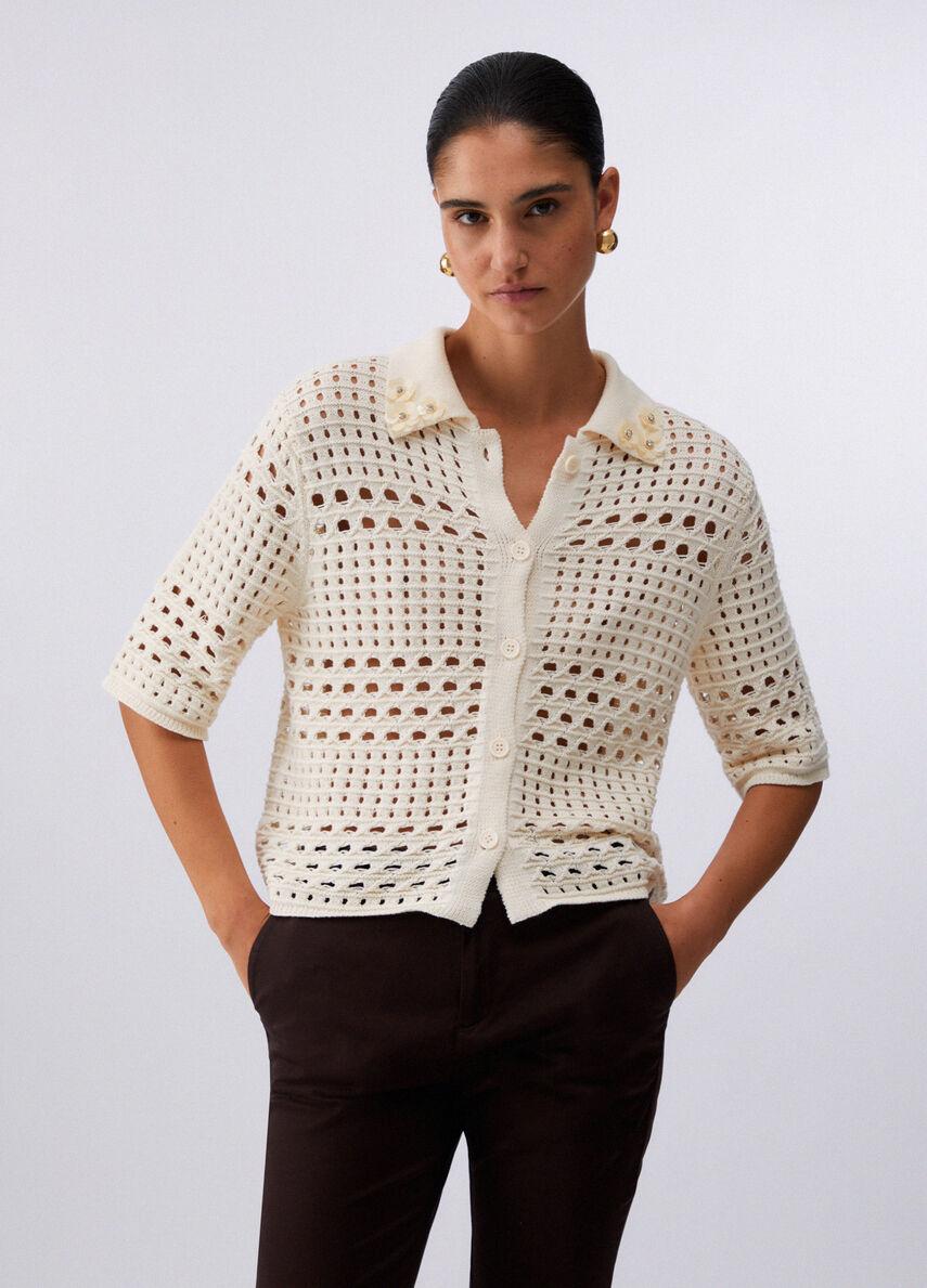 cardigan in crochet WA6325MA79R 10701 LIU JO WHITE 