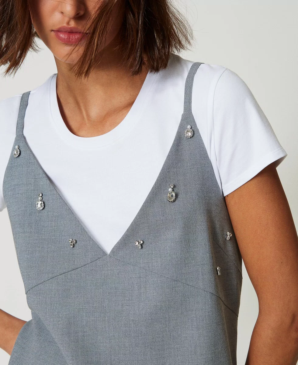 abito corto con ricami 242AP2433 11726 TWINSET ACTITUDE 