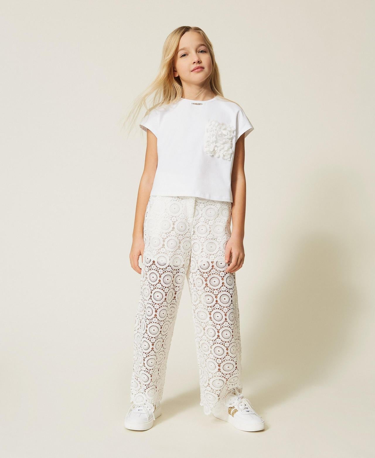 pantalone in pizzo macramè 261GJ2Q21 00526 TWINSET GIRL 