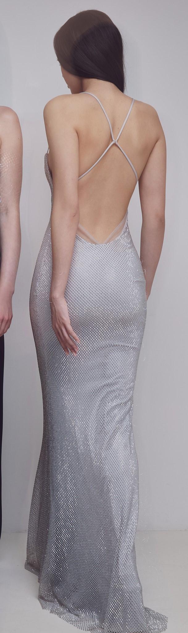 abito allure con schiena scoperta A4674 SILVER ALLURE 