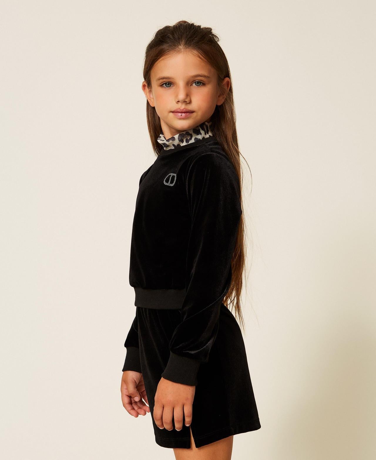 felpa in ciniglia con logo 252GJ2033 00006 TWINSET GIRL 