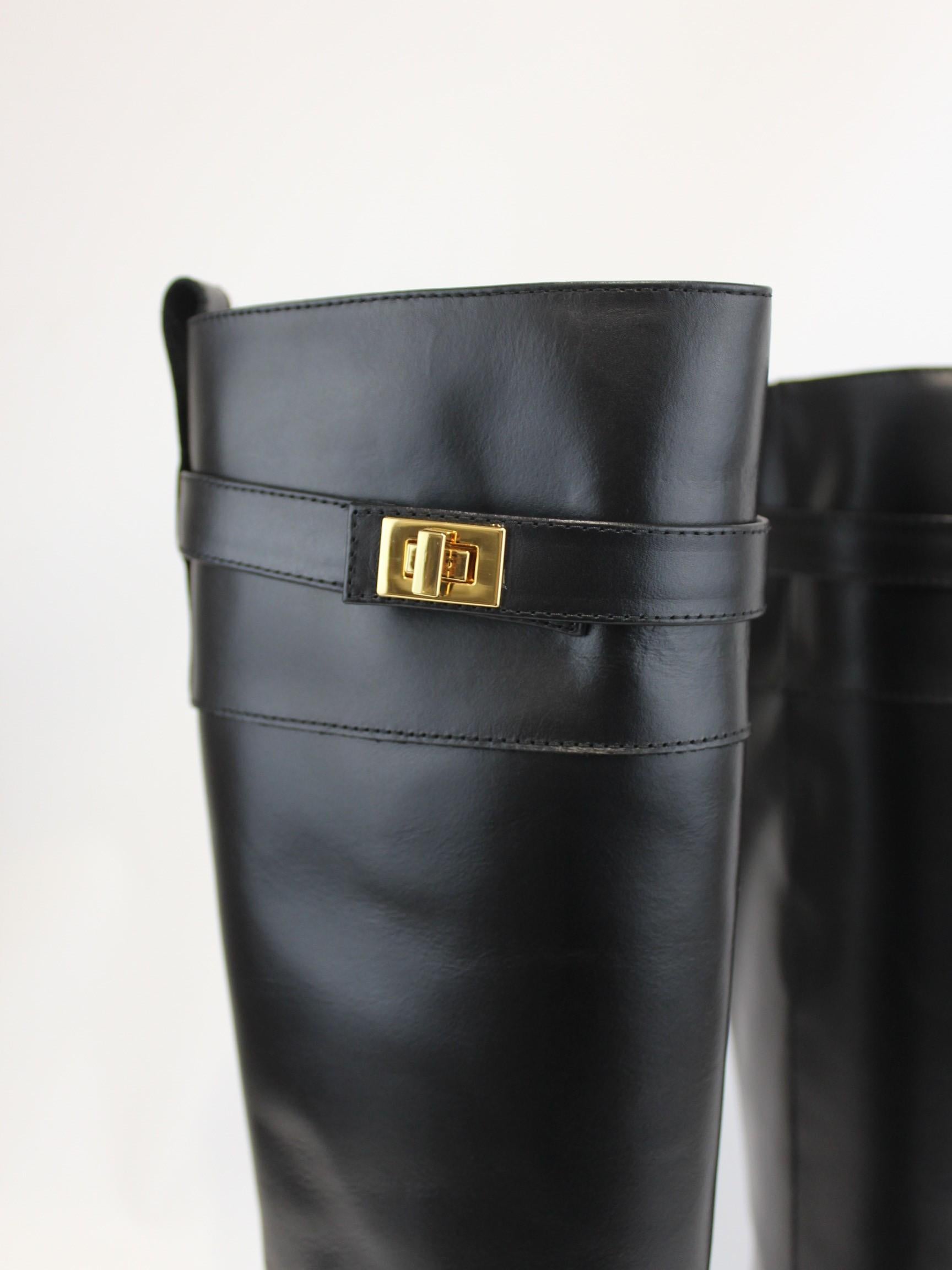 stivali in pelle con lucchetto 4471 NERO VIA ROMA 15 