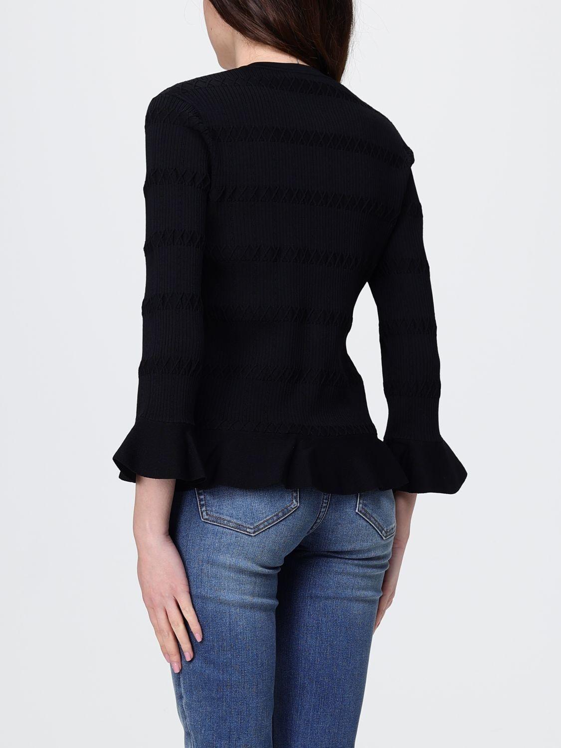 cardigan con volant CA6103MS55N 22222 LIU JO BLACK 