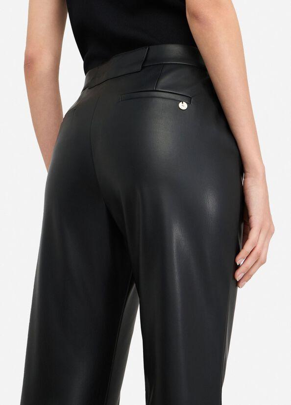 pantalone in tessuto spalmato CF5016E0624 22222 LIU JO BLACK 