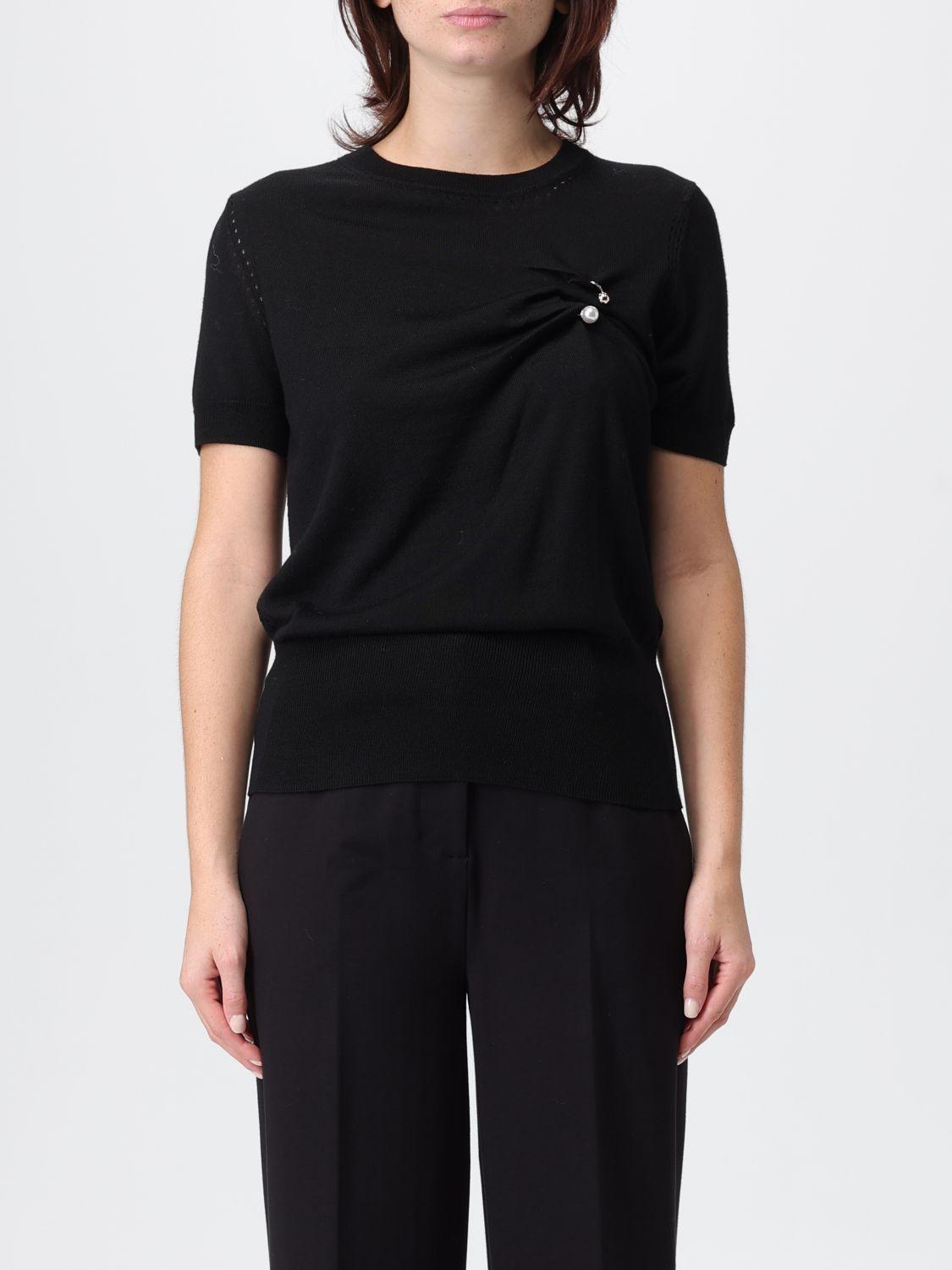 Maglia con applicazione perle CF5040MA82O 22222 LIU JO BLACK 