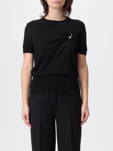 Maglia con applicazione perle CF5040MA82O 22222 LIU JO BLACK 