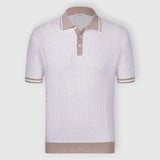 GRAN SASSO Polo in maglia a trecce Bianco