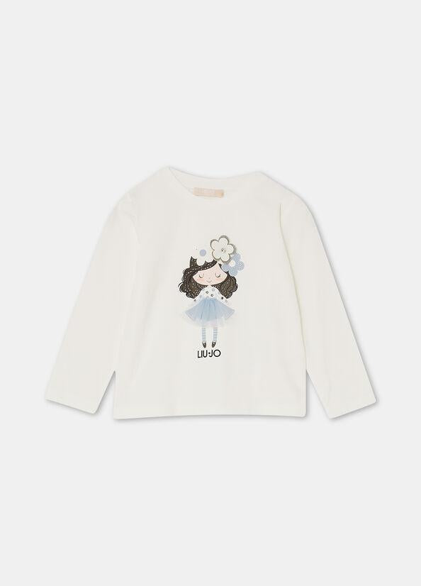 t-shirt con stampa KF5076J0088 T9091 LIU JO JUNIOR 