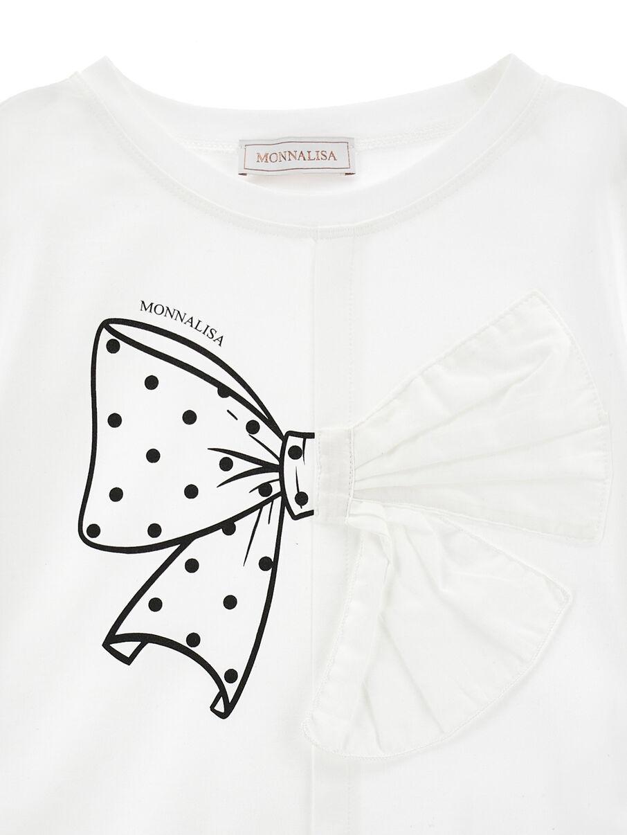 t-shirt con fiocco 11G615 7201 0099 MONNALISA 