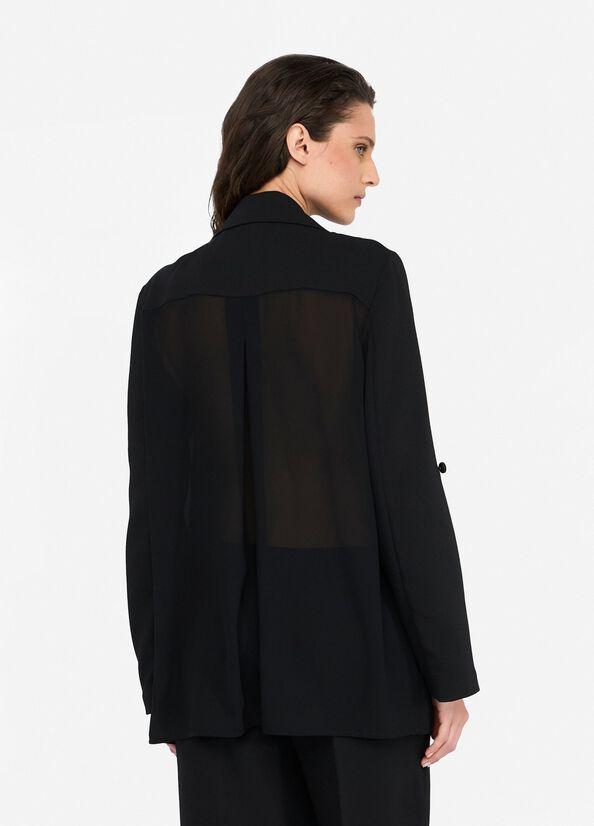 blazer in envers satin CF5127TS111 22222 LIU JO BLACK 