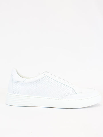 sneakers in pelle con fantasia quadri 1040S2 POLO WHITE ROSSI 