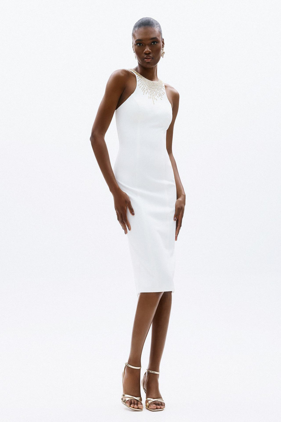 abito a tubino A4852 WHITE ALLURE 