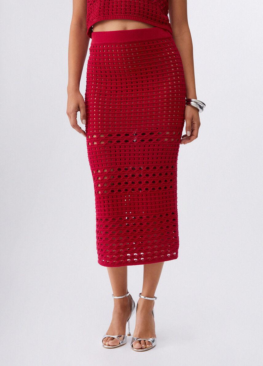 gonna midi crochet WA6327MA79R 91955 LIU JO WHITE 