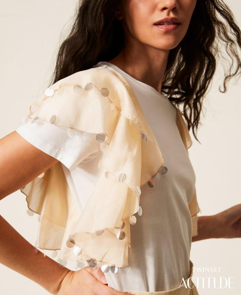 t-shirt con maniche voile 261AT2210 13553 TWINSET ACTITUDE 