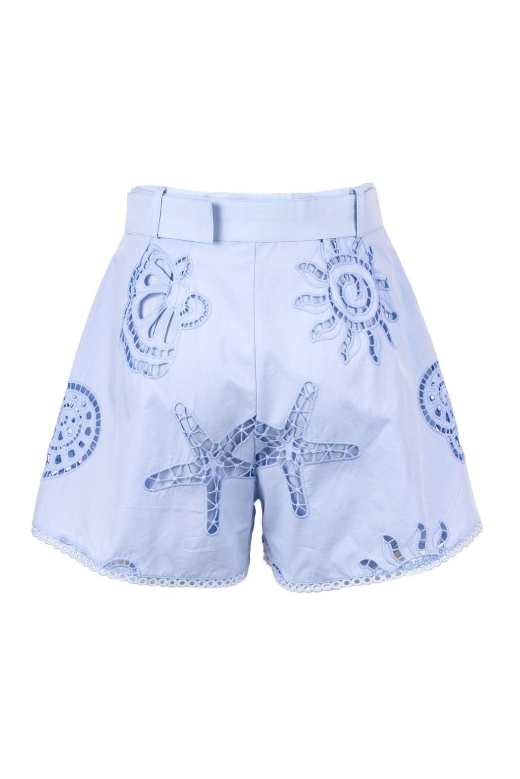 shorts con ricamo ANACAPRI 090S6 CELESTE ODI' ODI' 