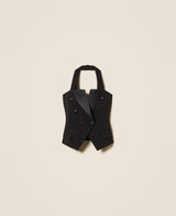 TWINSET ACTITUDE gilet con bottoni logati Nero