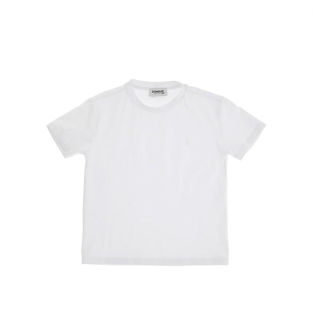 t-shirt con logo ricamato in tono DMTS048 JE017 B000 DONDUP KIDS 