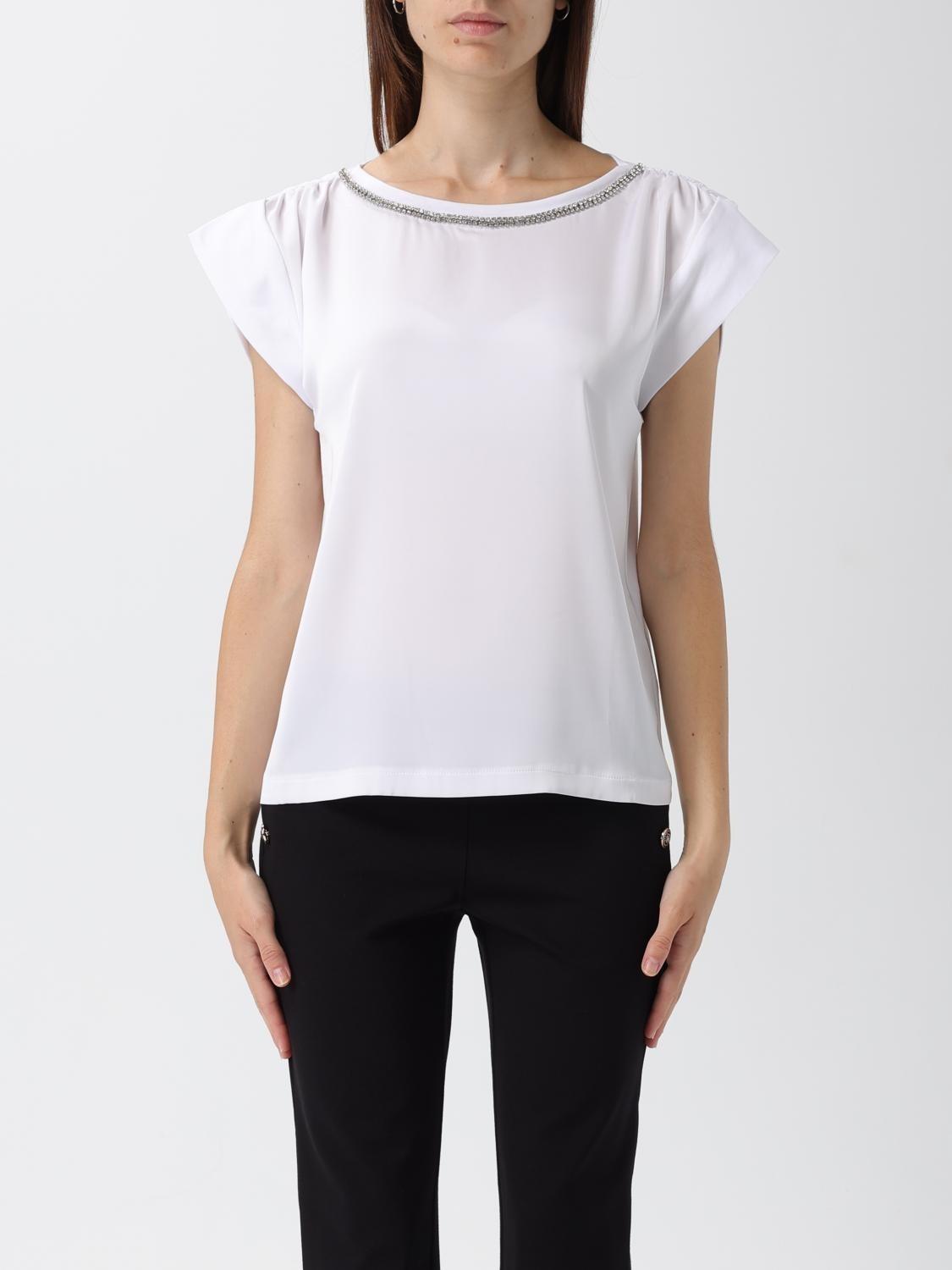 t-shirt con gioiello al collo UF5262J6308 11111 LIU JO DENIM 