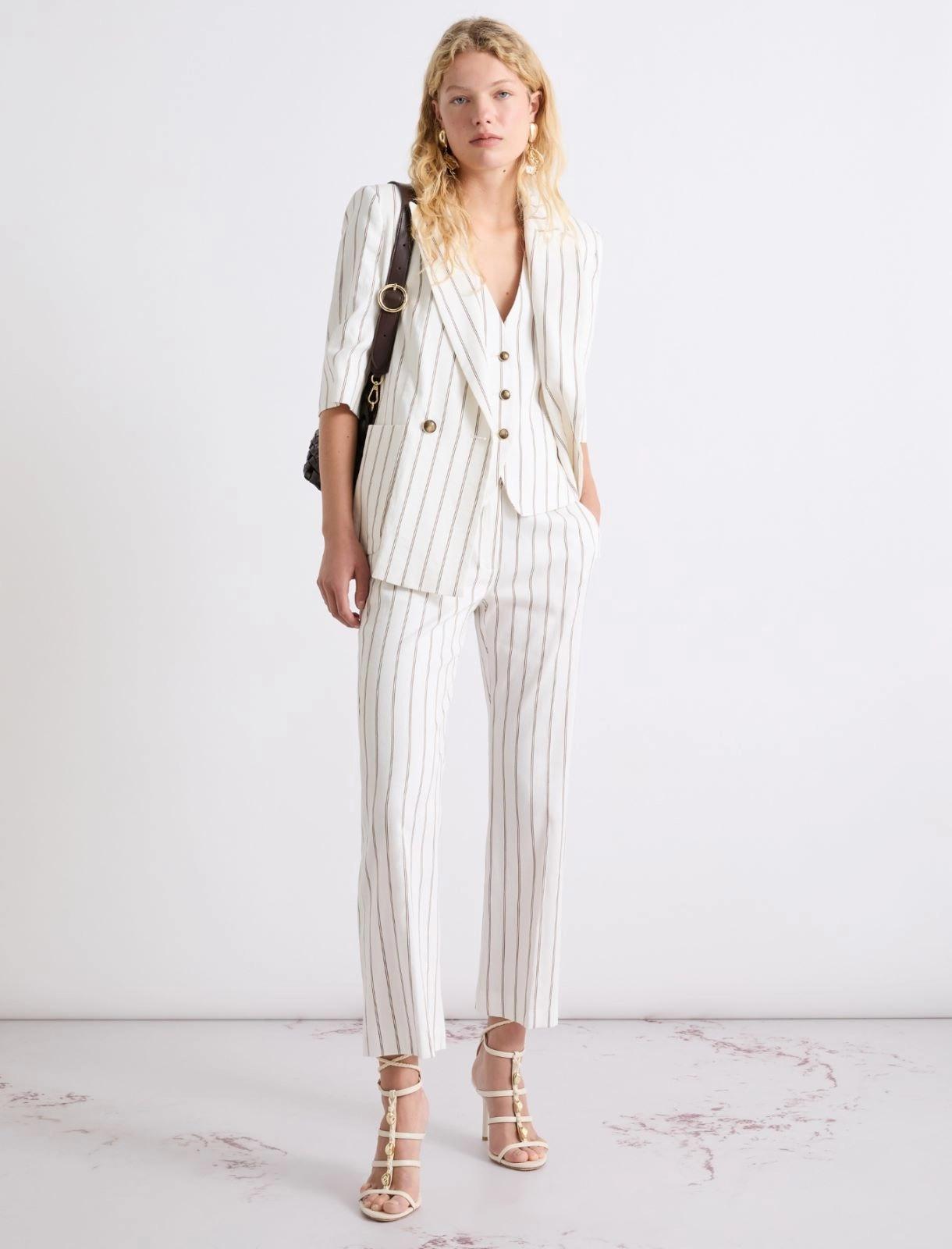 pantalone flare in lino MLLFEBO 001 MARella 