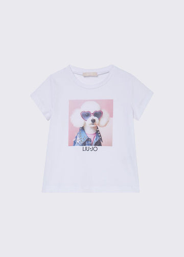 t-shirt con stampa KA6083JS003 P9345 LIU JO JUNIOR 
