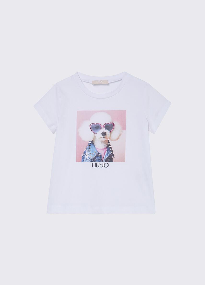 t-shirt con stampa KA6083JS003 P9345 LIU JO JUNIOR 