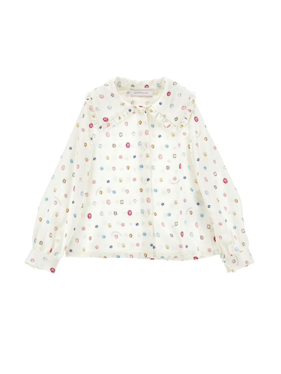 camicia con colletto decorato 11F302 6623 0184 MONNALISA 