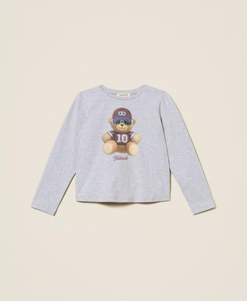 t-shirt con stampa e strass 252GJ2321 11834 TWINSET GIRL 