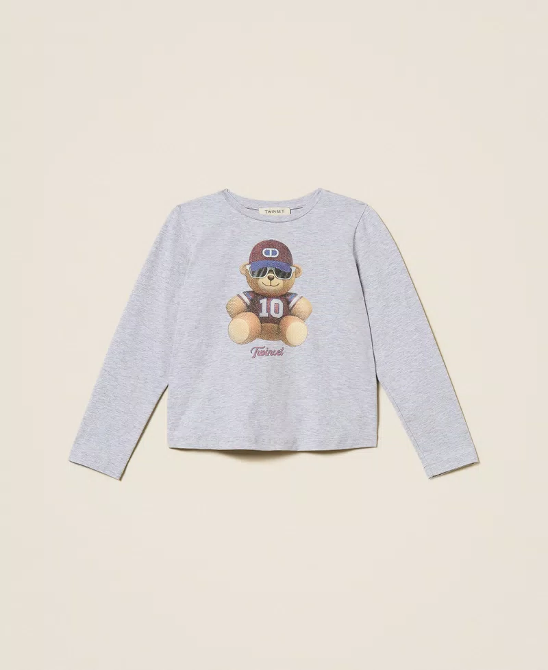t-shirt con stampa e strass 252GJ2321 11834 TWINSET GIRL 